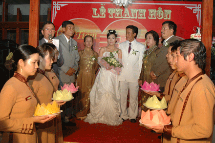 Đám cưới tiệc chay trong nhà hàng Chay